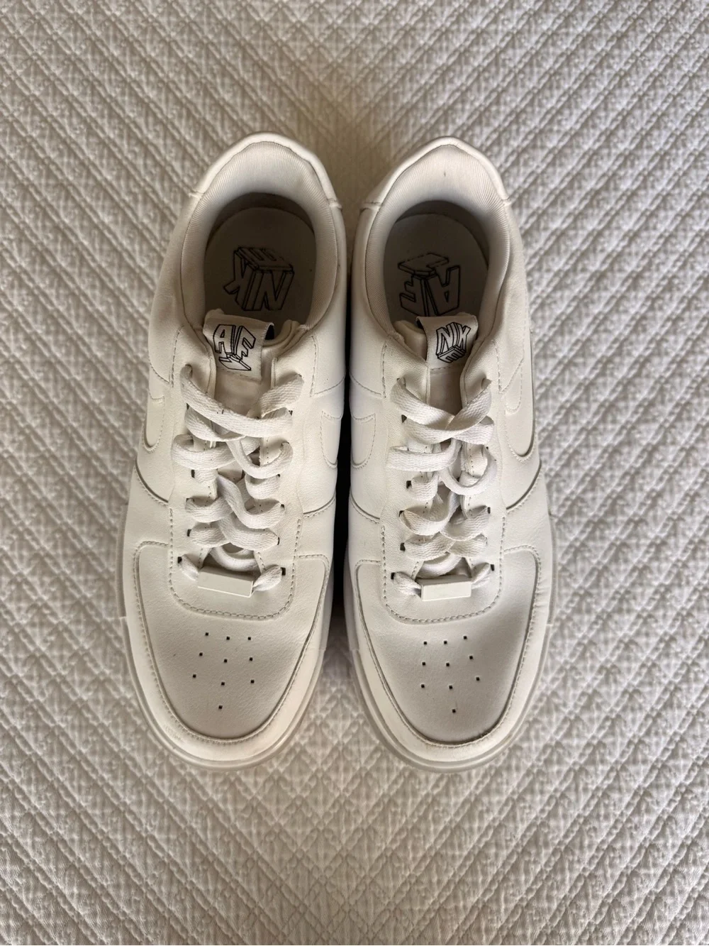 Nike Air Force 1 Sage White Leather Low-Top Sneakers